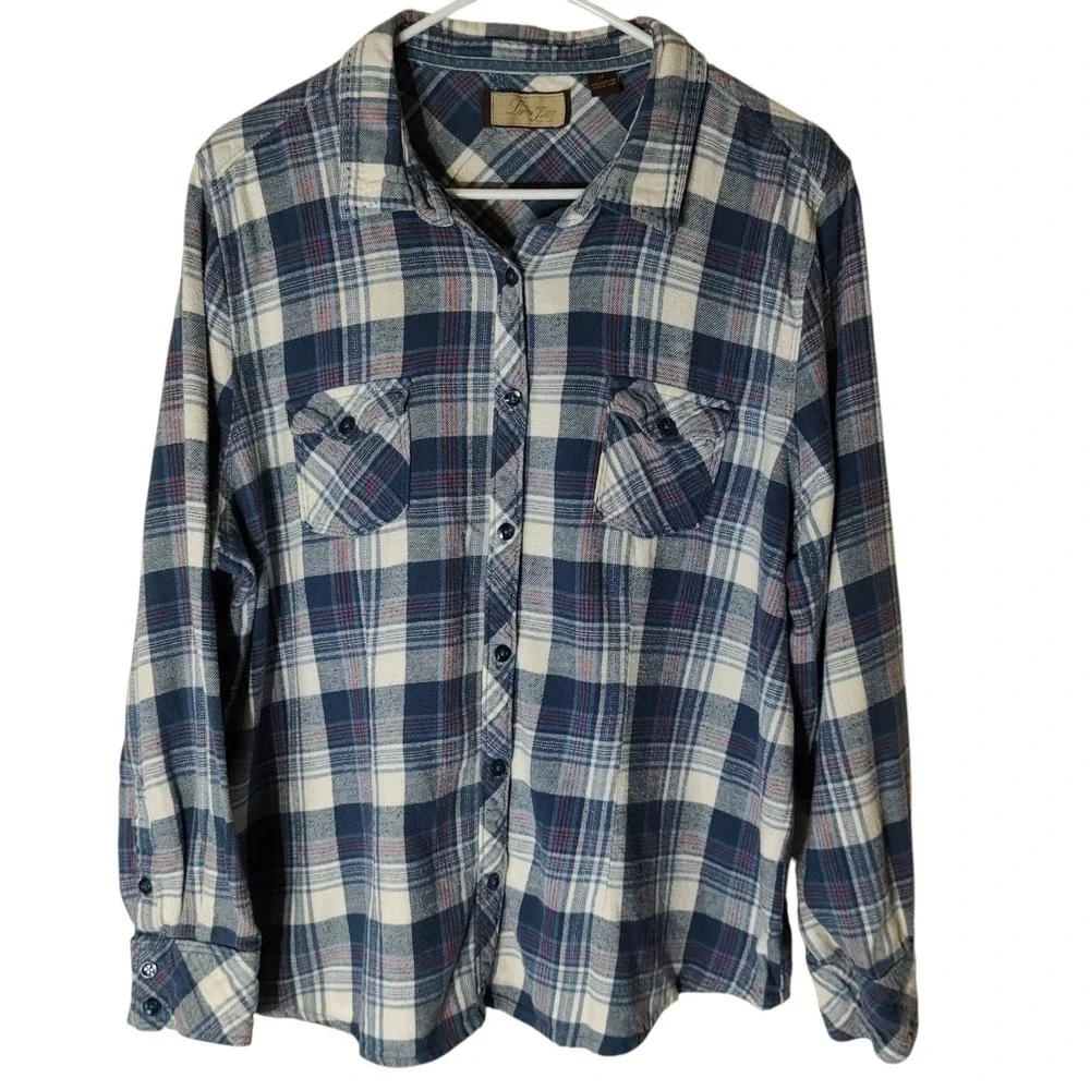 Plaid Button Down Shirt - Blue and White - Picture 1 of 11
